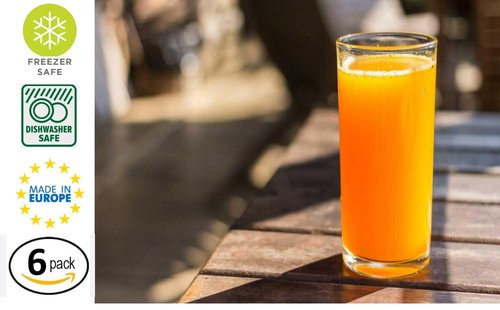 BOHEM'S Small Juice Glasses, Mini Clear Glass Cups Tumblers, 5.1 Oz, Drinking Glassware for Orange Juice, Water, Milk, Coffee, Perfect for Tasting and Small Portions, Set of 6,