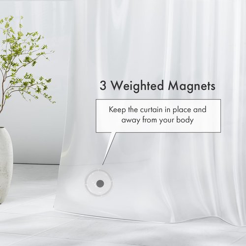 Amazer Frosted Shower Curtain Liner, 72x84 Plastic Shower Liner PEVA Medium Weight Inside Shower Curtain for Bathroom with Rustproof Grommets