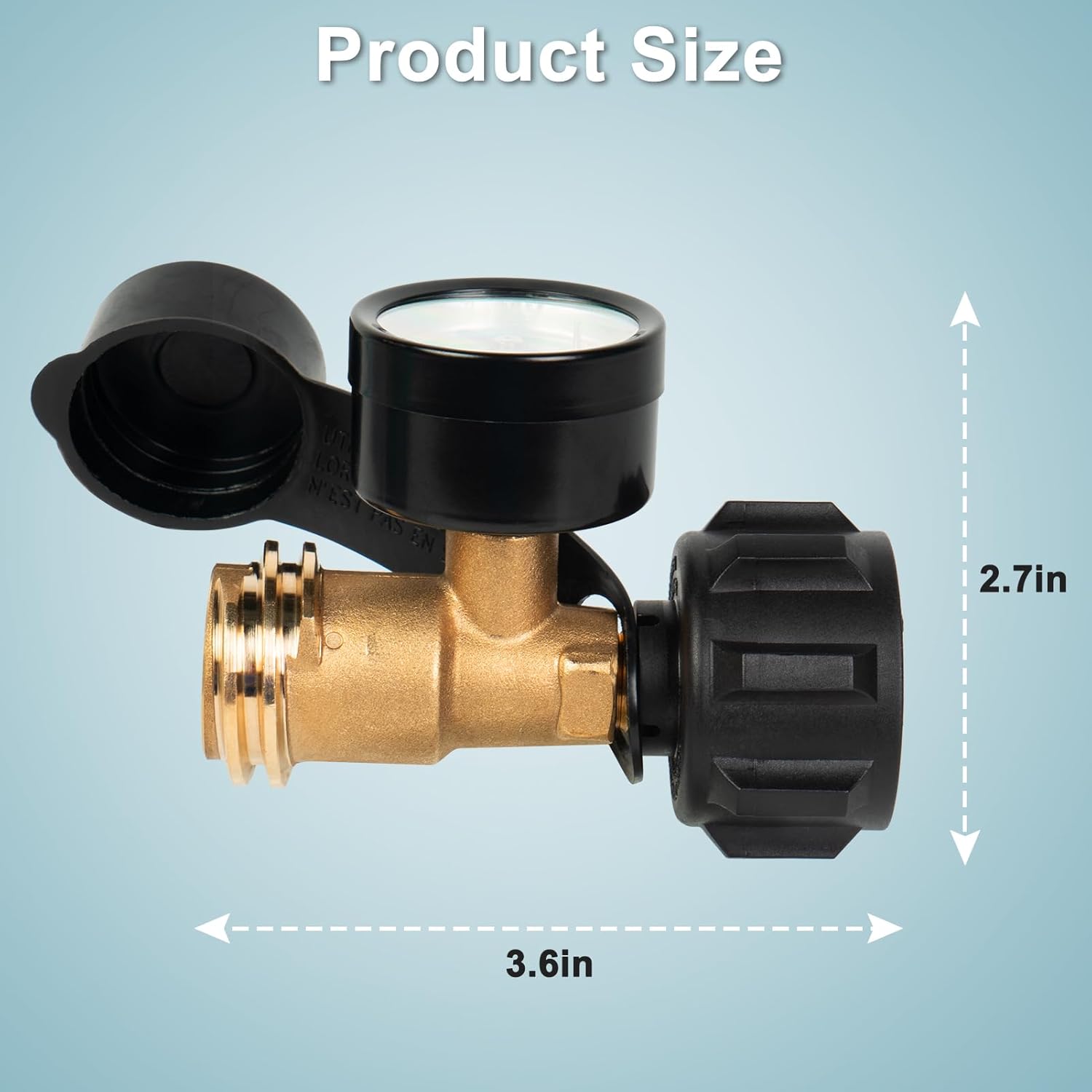 SHINESTAR Propane Tank Gauge - Gas Level Indicator for 5-20 lb LP Tanks | QCC1/Type 1 Connection