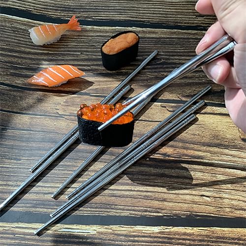 Koolemon Stainless Steel Chopsticks - 2 Pairs, Reusable, Dishwasher Safe