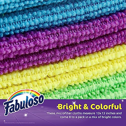 Fabuloso Microfiber Cleaning Cloths - Lint-Free, 13x13, 8 Pack