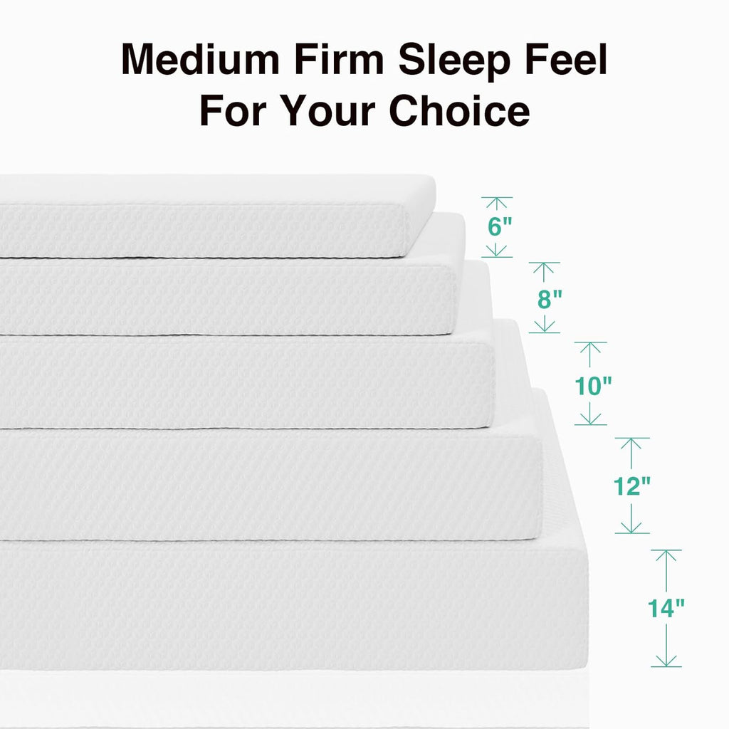 Novilla 10 Inch Full Mattress - Memory Foam with Breathable Comfort Layer & High-Density Support for Pressure Relief