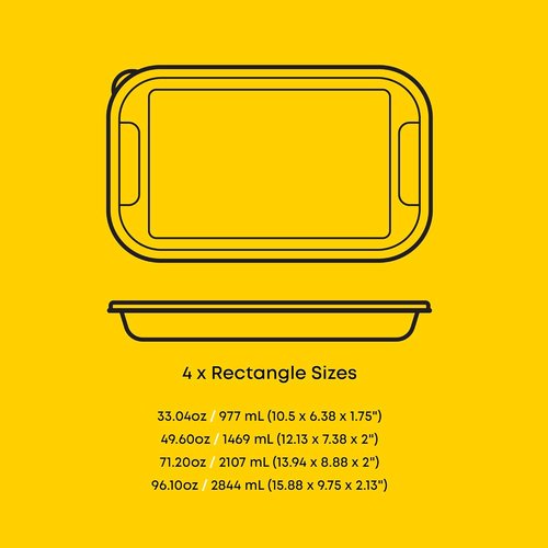 JoyJolt 8-Piece Borosilicate Glass Baking Dish Set - Deep Rectangle Oven Dishes with Black Lids | Versatile Bakeware for Lasagna, Casserole, and Cake
