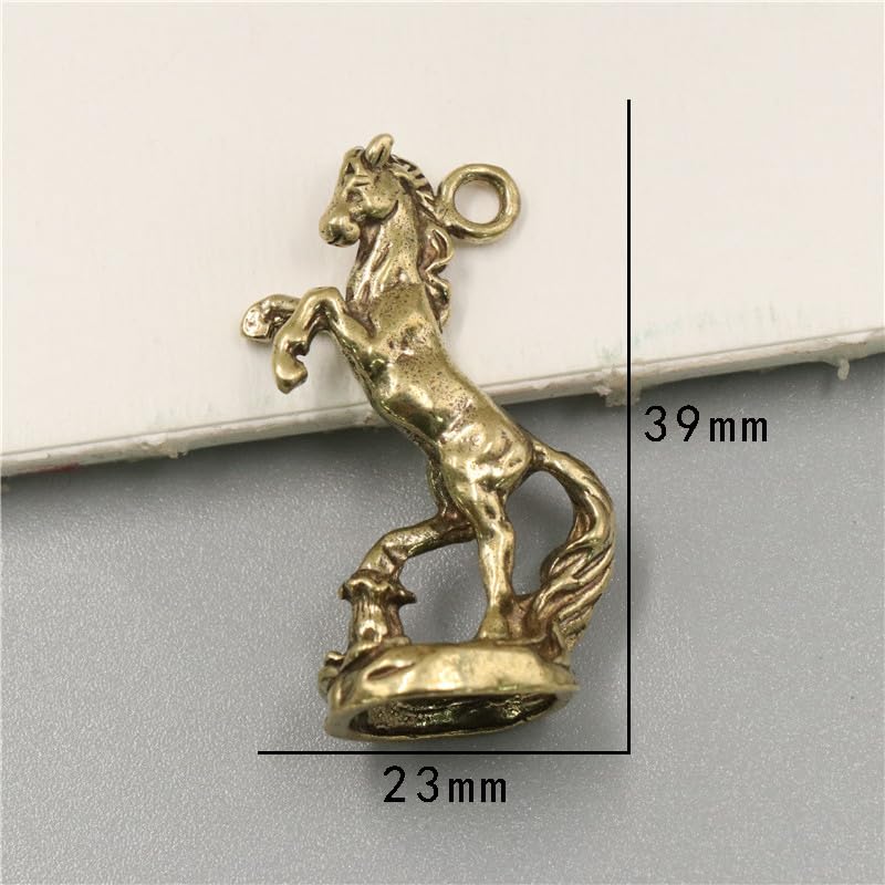 2pcs Handcrafted Brass Horse Key Pendant Ornaments for Home Decor