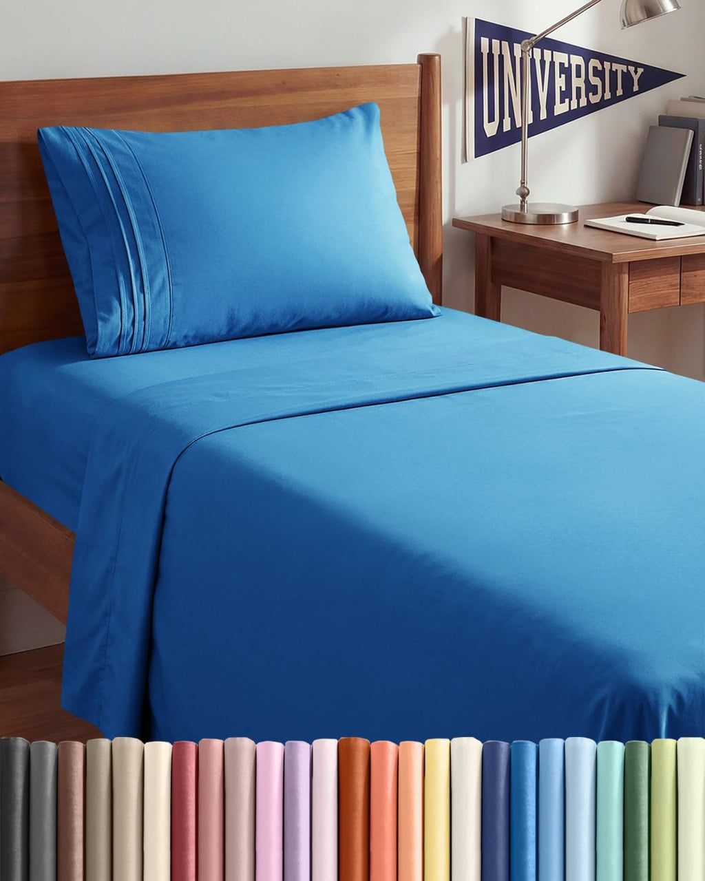 Royal Blue Twin XL 3-Piece Sheet Set | Comfy Cooling Bed Sheets - Luxury Hotel Quality - Deep Pockets, Soft & Wrinkle-Free
