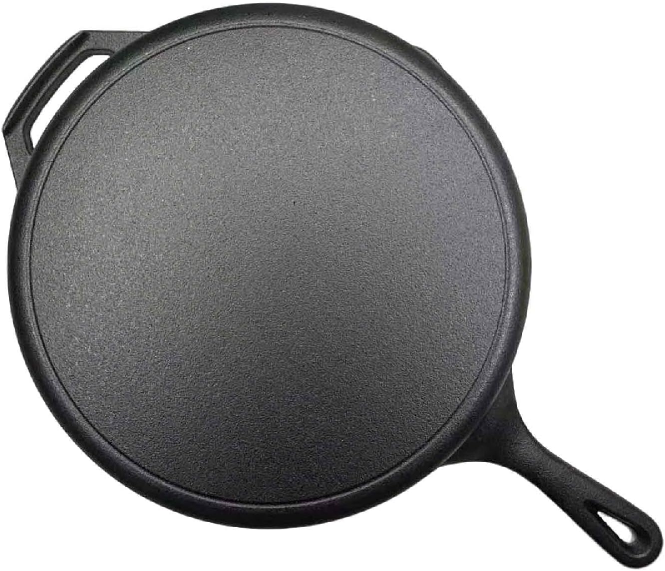 Skiennix Pre-Seasoned Cast Iron Skillet - 12.5 Inch Heavy Duty Non-Stick Cooking Pan with Dual Handles