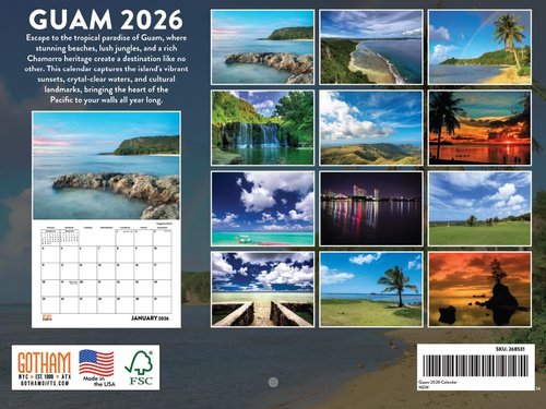 Guam Calendar 2026 Wall - 12-Month Scenic Souvenir Gift | American-Made Quality