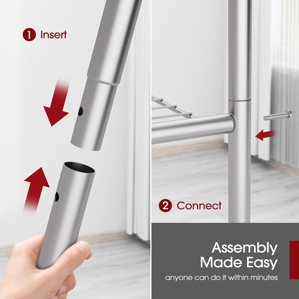 Sakugi 5-Tier Storage Shelves - Heavy-Duty Metal Organizer for Garage, Pantry & Closet | 33"W x 12.6"D x 72"H, Silver