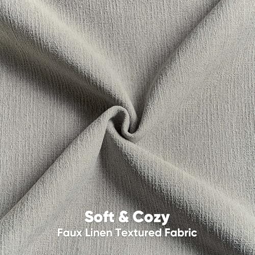 FUTEI Pack of 2 Smoke Gray Faux Linen Throw Pillow Covers 12x20