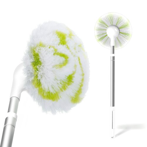Fieploom Tub Tile Scrubber Brush with 28" Extendable Pole, 1 Pc Non-Scratch Soft Tub Brush Mop, Bathroom Brush with Long Handle for Bathtub Shower Sink Basin Tile Wall