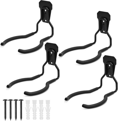 Garden Power Tool Hanger | 4-Pack Steel String Trimmer Holder - Wall Mount Organizer for Lawn Equipment