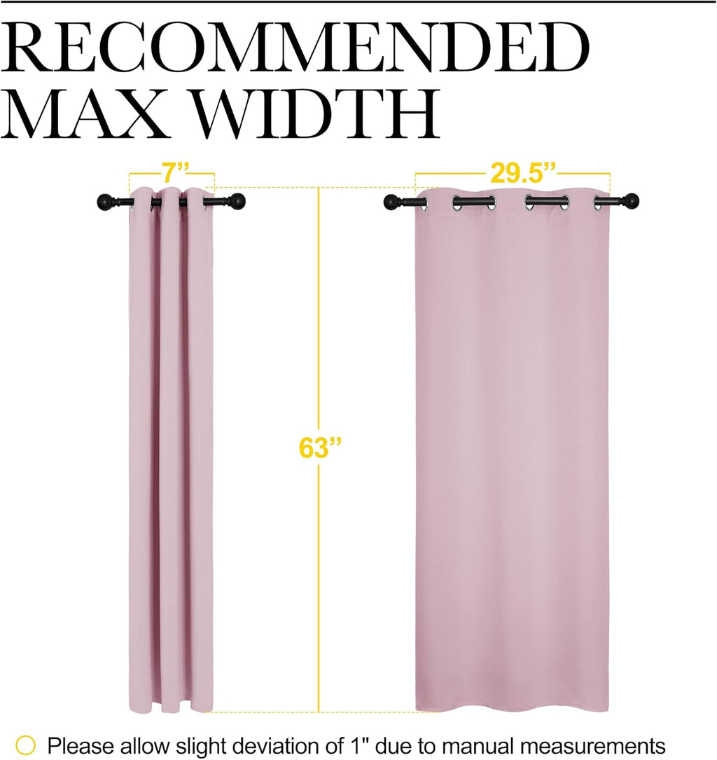 NICETOWN Blackout Curtain Panels - Thermal Insulated Grommet Drapes for Girls Room | Baby Pink & Lavender Pink, 34 x 63 Inch (1 Pair)
