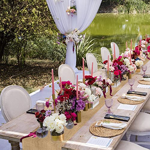 10 Pack Rustic Burlap Table Runners - Farmhouse Wedding & Party Decor (12 x 108 Inch) Variation of 12 x 108 Inch