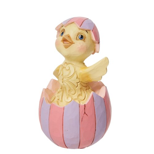 Enesco Jim Shore Heartwood Creek Chick in Easter Egg Miniature Figurine, 3.66 Inch, Multicolor