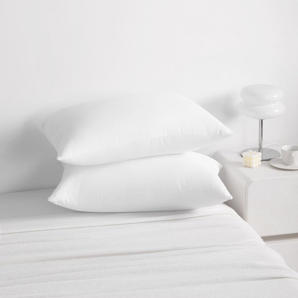 NTBAY King Size Down Alternative Bed Pillows - Soft, Machine Washable Set of 2 for All Sleepers | White