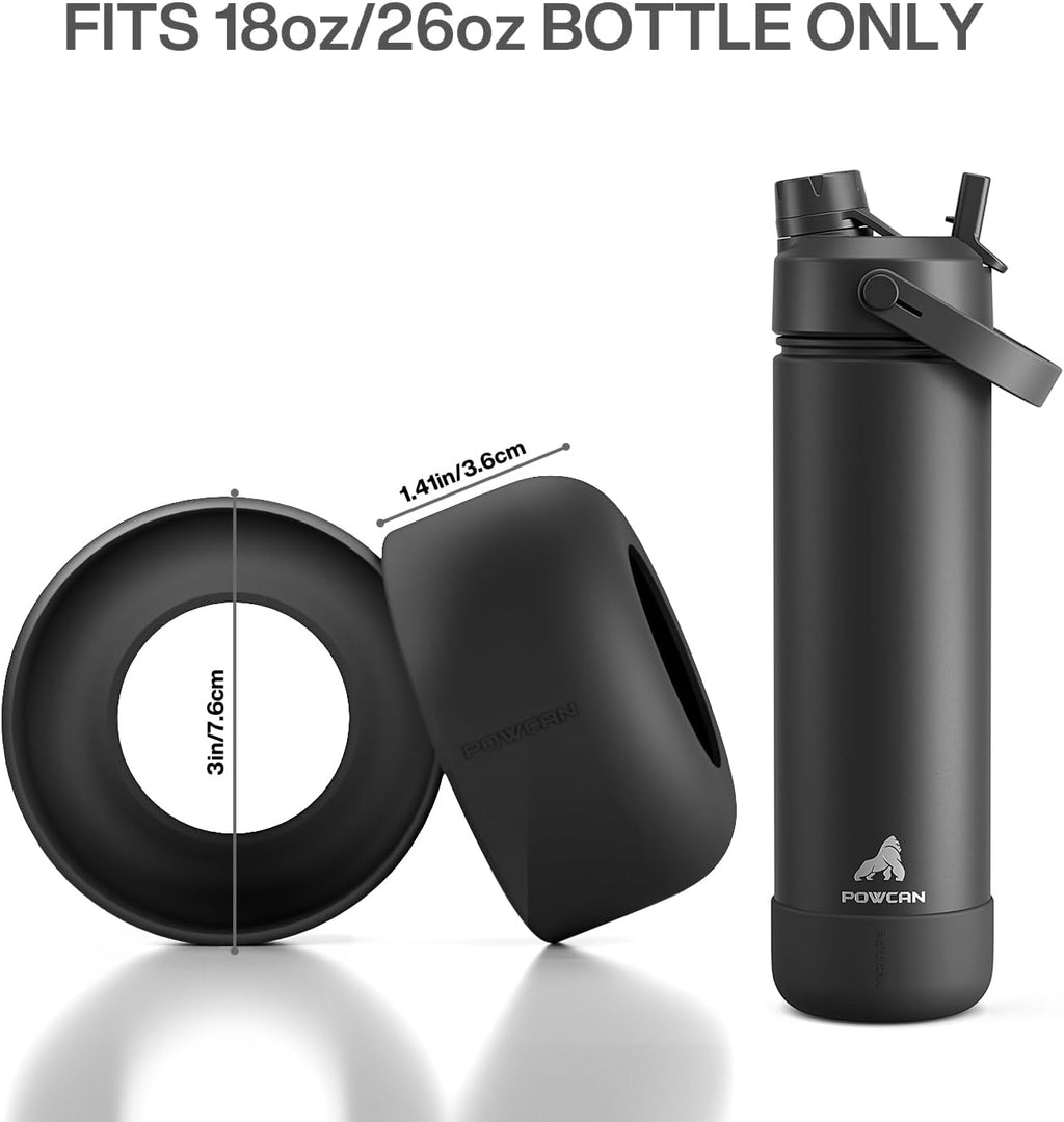 POWCAN Silicone Water Bottle Boot - Anti-Slip, Non-Toxic Protector Sleeve for Extra Durability