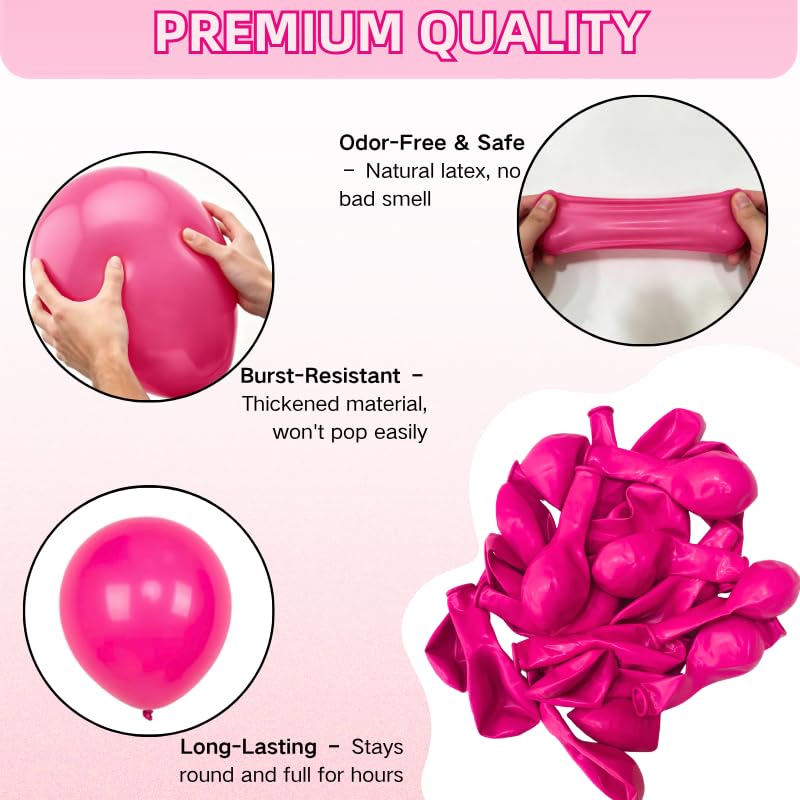 68pcs Heart Balloons Kit - Pink Confetti & Metallic Party Decor
