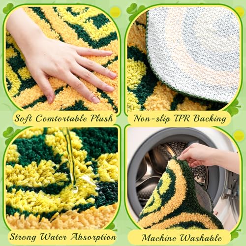 St. Patrick's Day Shamrock Bathroom Rug - Non-Slip Plush Mat 20x24