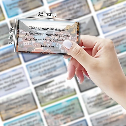 1Step2Dream Spanish Prayer Cards - Inspirational Christian Gifts with 100 Unique Bible Verses