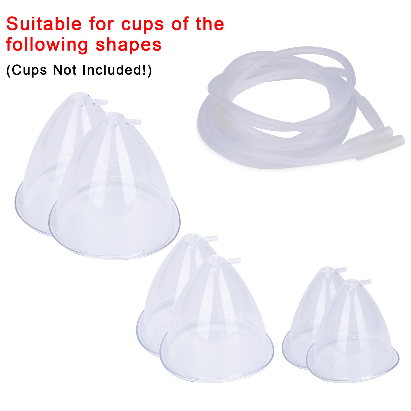 Vacuum Cupping Machine Accessories, Premium Silicone Y Type Hose Tubing for Large Cups