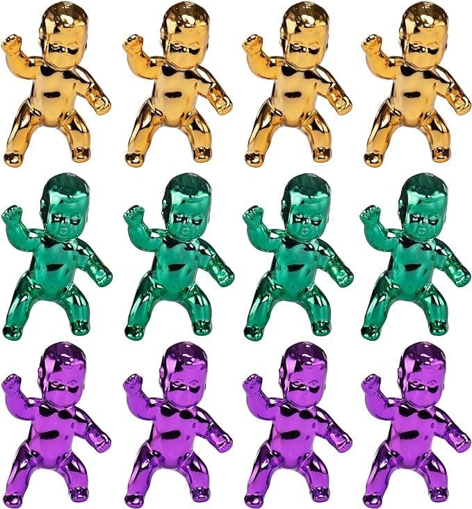 12PCS Mardi Gras King Cake Babies Decorations - Mini Figurines