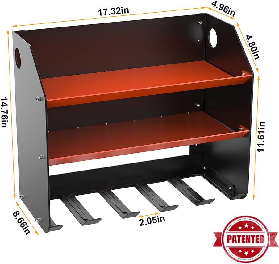 Ultrawall Power Tool Organizer - Heavy Duty Wall Mount Drill Holder with Two-Level Storage Rack
