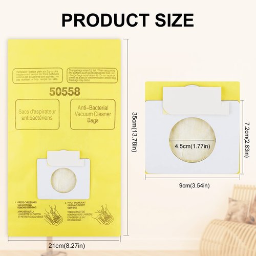 12 Pack 50403 Vacuum Bags Compatible with Kenmore Canister Type C/Q 5055, 50555, 50557, 50558 and Type C-5, C-18, 53292, 200 Series, 400 Series, 600 Series, 700 Series, 800 Series Vacuum Dust bag