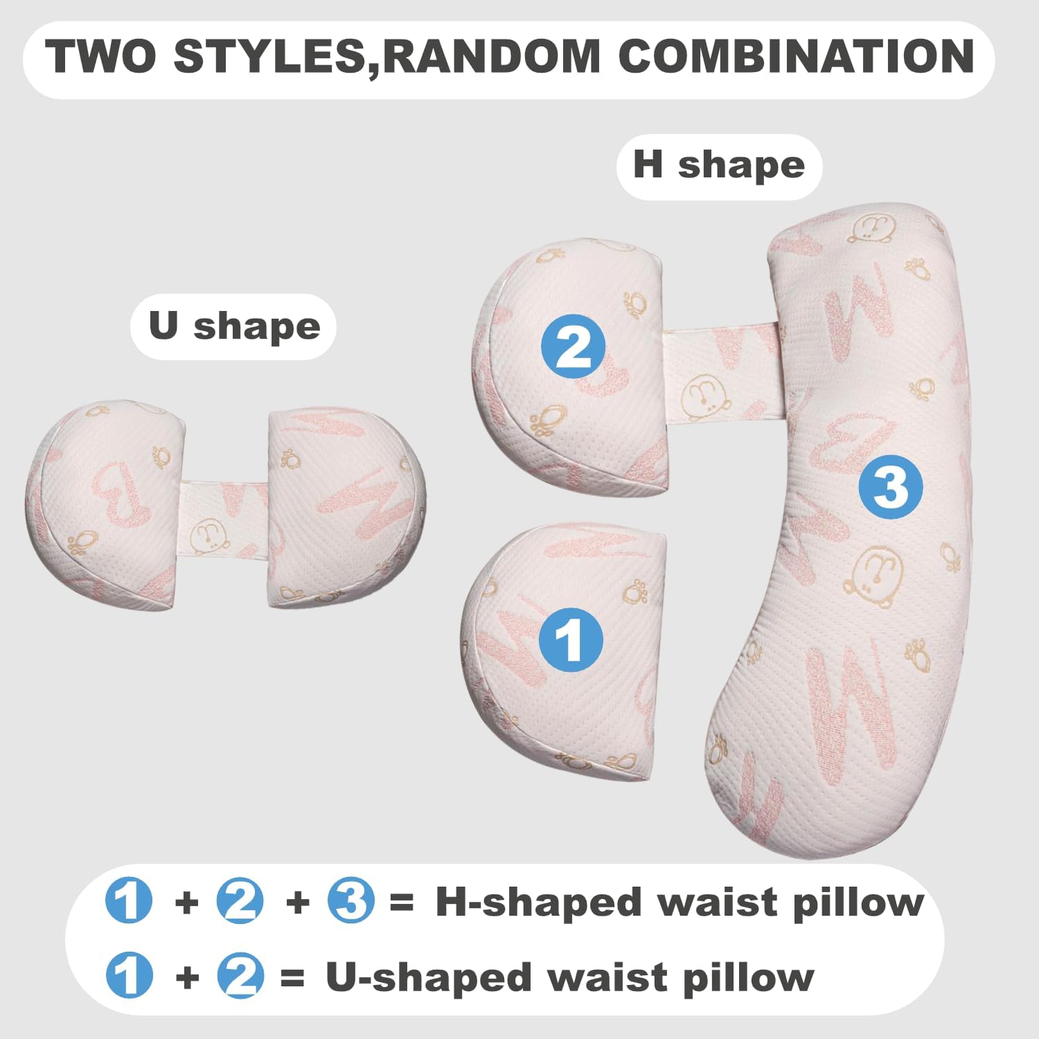 Pregnancy Pillow - Adjustable Maternity Support for Back & Belly | Soft Multi-Use Body Pillow