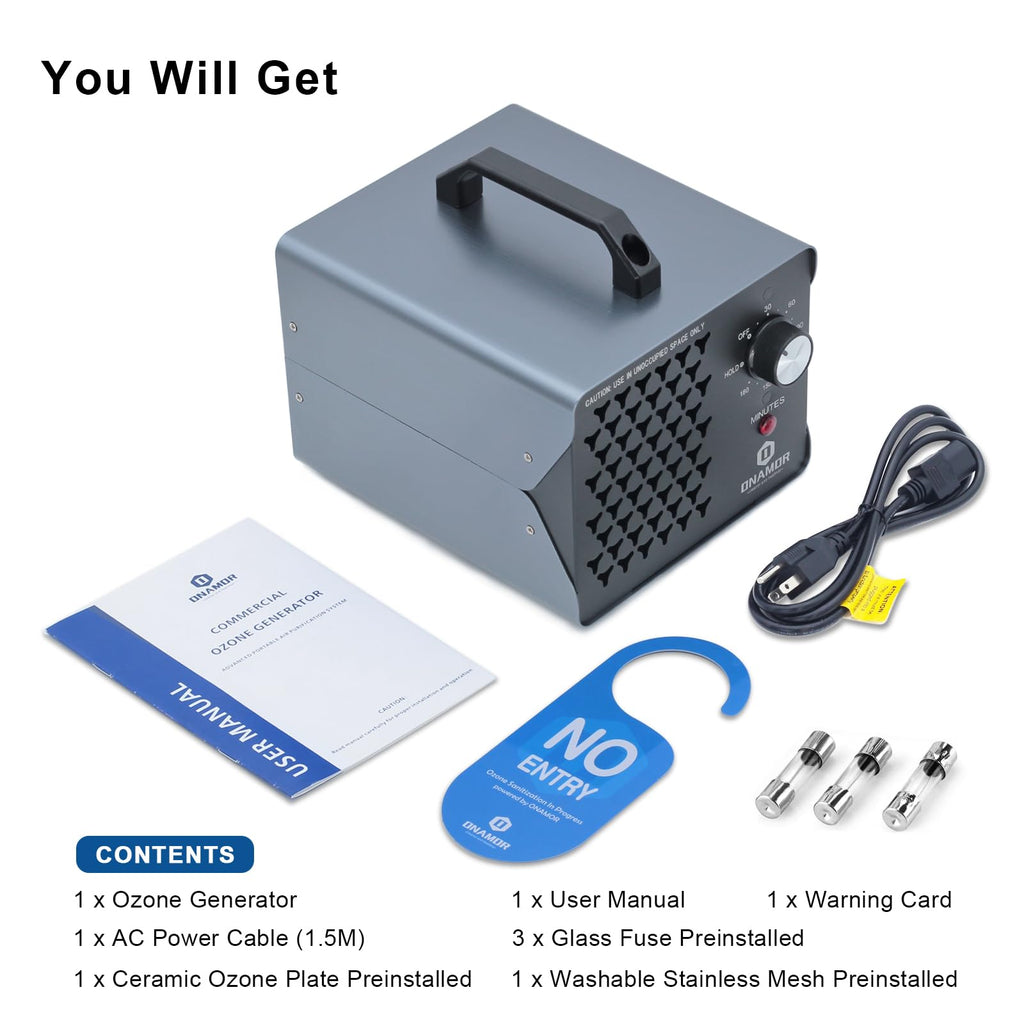 ONAMOR Ozone Generator 88,000mg - Ozone Machine for Home, Smoke, Car, and Pet Room. (Suitable for Area of 7,000 Square Feet) - Blue