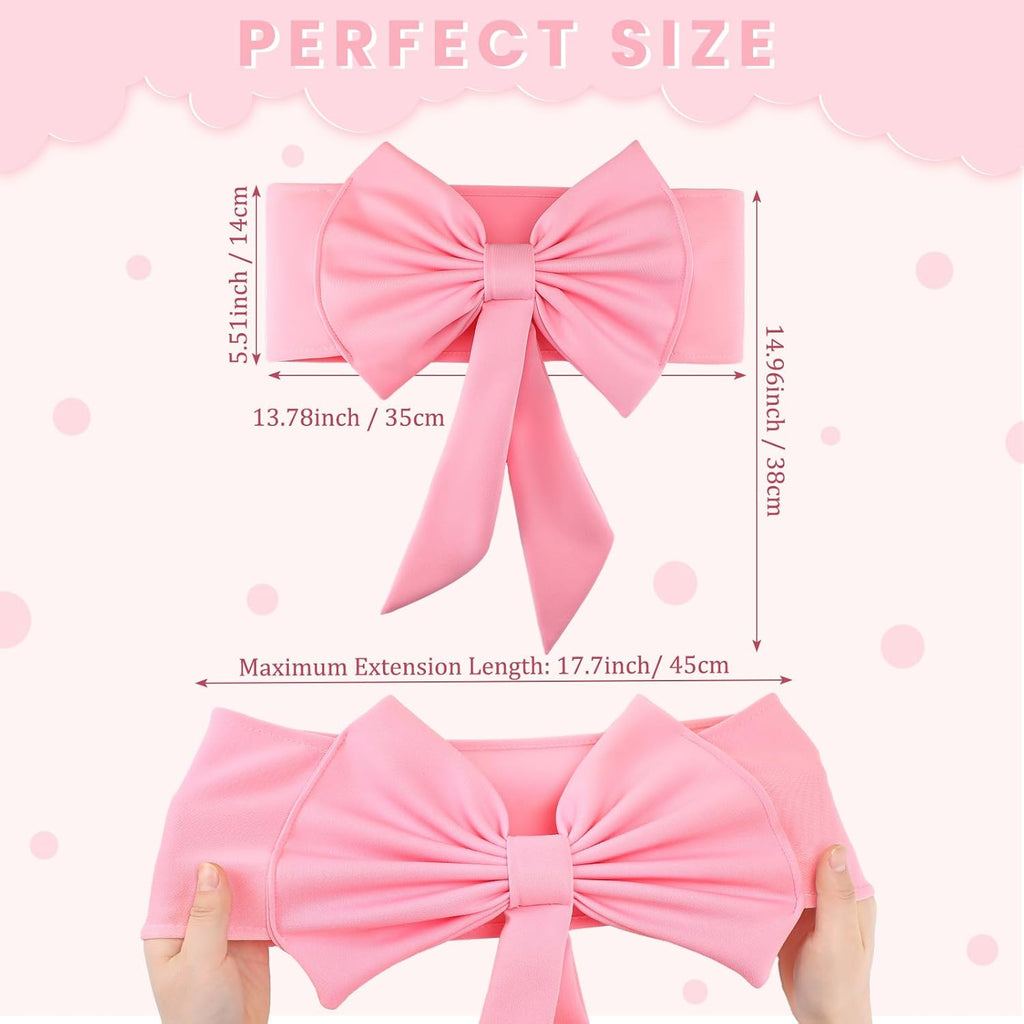 Skiennix Spandex Chair Sashes - 10 Pcs Elastic Chair Bows for Weddings & Events | Pink