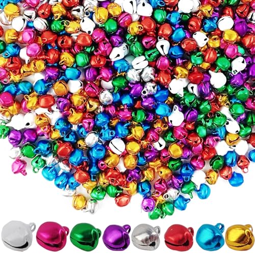 ROYHOO 200PCS Multi-Color Jingle Bells for Christmas Crafts