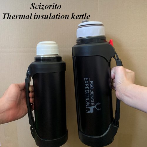 Scizorito Stainless Steel Vacuum Bottle, Hot & Cold Beverage Portable Insulated Kettle, Car Portable Travel Coffee Mug with Leak-proof Built-in Lid, Suit for Home, Gift, Outdoor Sport (64.2 oz)