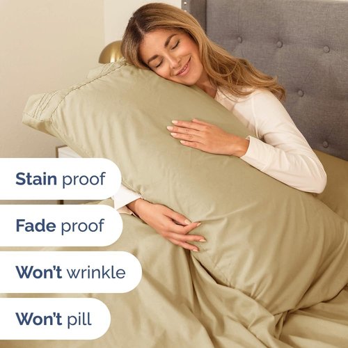 Cal King Size Sheet Set by Hotel Luxury | Comfy, Breathable & Cooling - Ultra-Soft, Deep Pockets, Wrinkle-Free - Beige