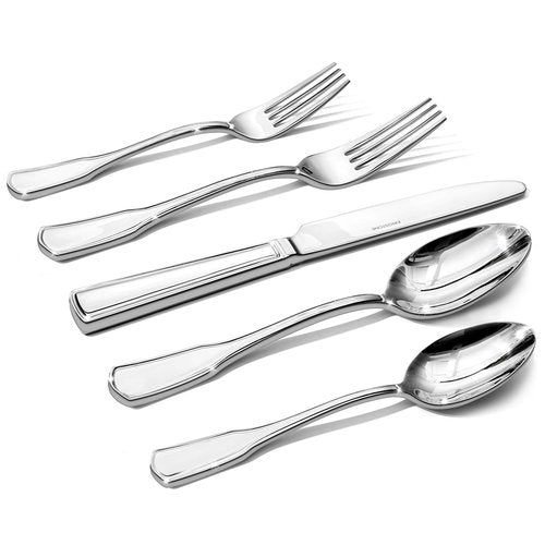 KINGSTONE 60-Piece Silverware Set, 18/10 Stainless Steel Flatware Set for 12, Tableware Cutlery Set, Utensil Sets for Home Restaurant, Mirror Finish, Dishwasher Safe