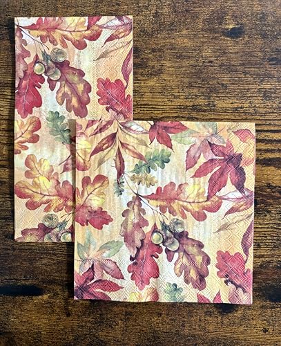 IHR Ideal Home Range 3-Ply Disposable Napkins, 16-Count, 8.5" x 4.5" - Autumn Design
