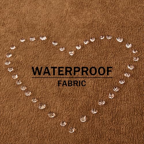 Waterproof Brown Lumbar Pillow Cover 12"x20" with Zipper
