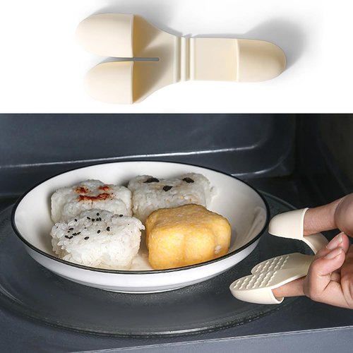 NentMent Pair Hot Plate Gripper Anti-Scalding Lightweight Silicone Hot Bowl Clip Holder Finger Sleeves Tips Finger Protector for Hot Bowls Instant Pot Microwave Oven Toaster Air Fryer Steam Oven