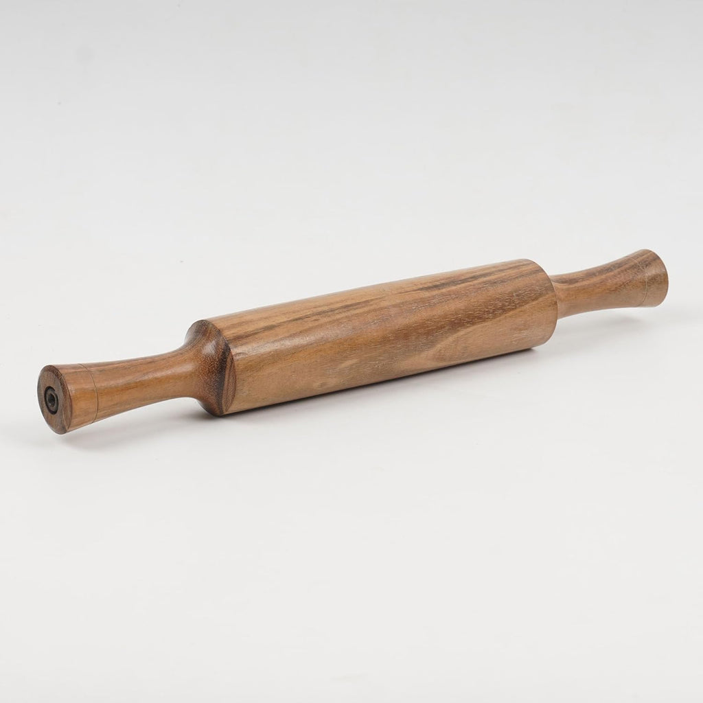 Skiennix Traditional Wooden Rolling Pin - Solid Wood Baking Tool for Pastry & Pizza Making