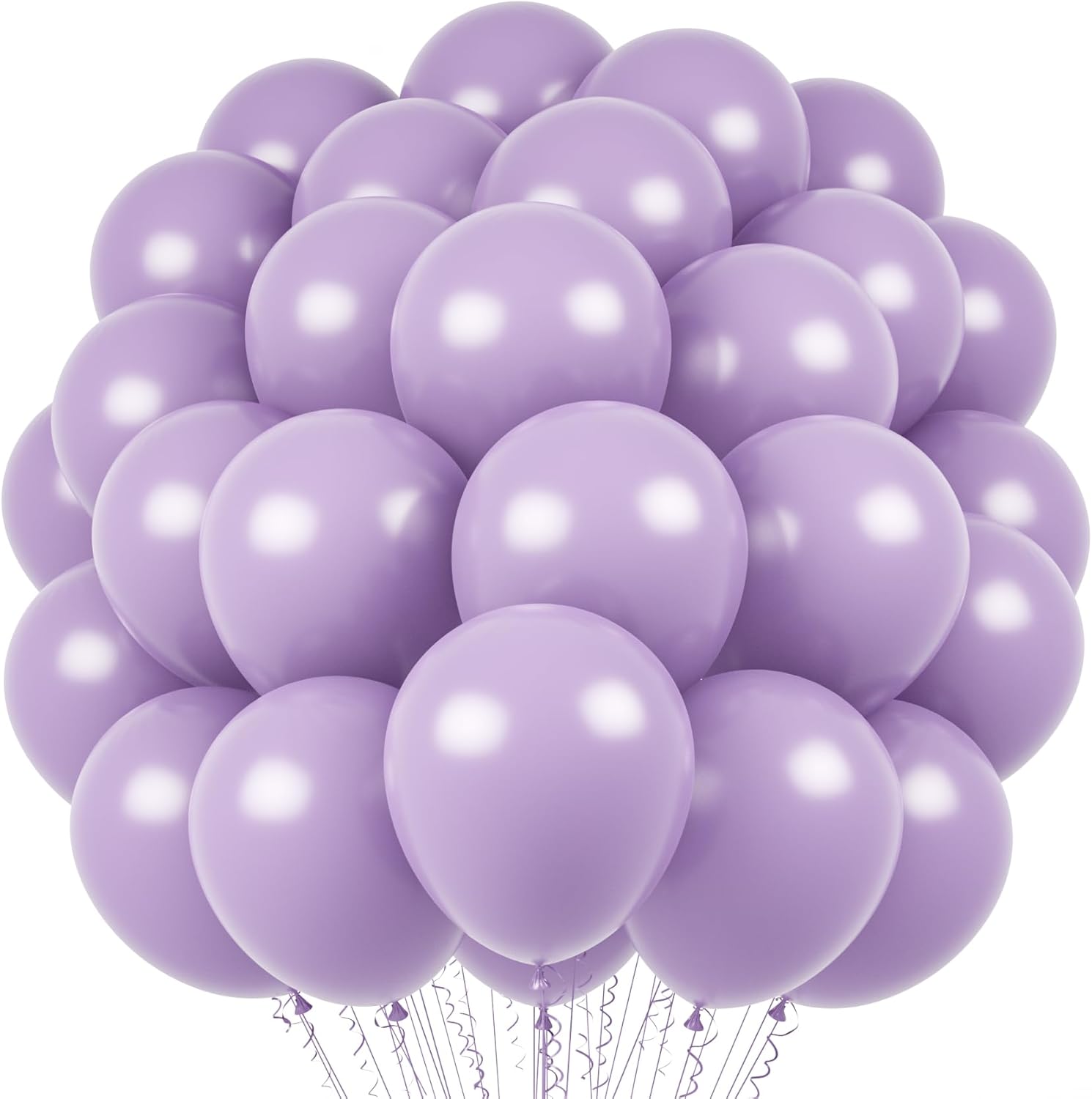 Voircoloria Lilac Purple Balloons - 66-Pack 12-Inch Faded Purple Latex for Weddings, Birthdays & Celebrations