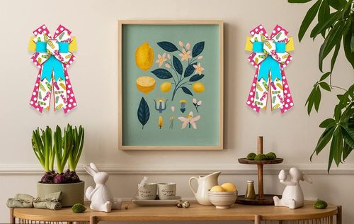 Hying Large Summer Slipper Bows - Red & Blue Wreath Bows for Spring/Summer Decor | Indoor/Outdoor Use