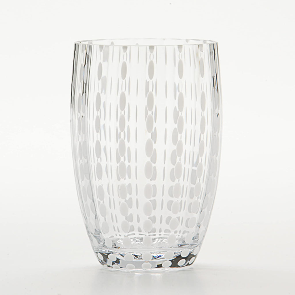 Zafferano Perle Glass Tumbler Transparent 11oz (Set of 2)