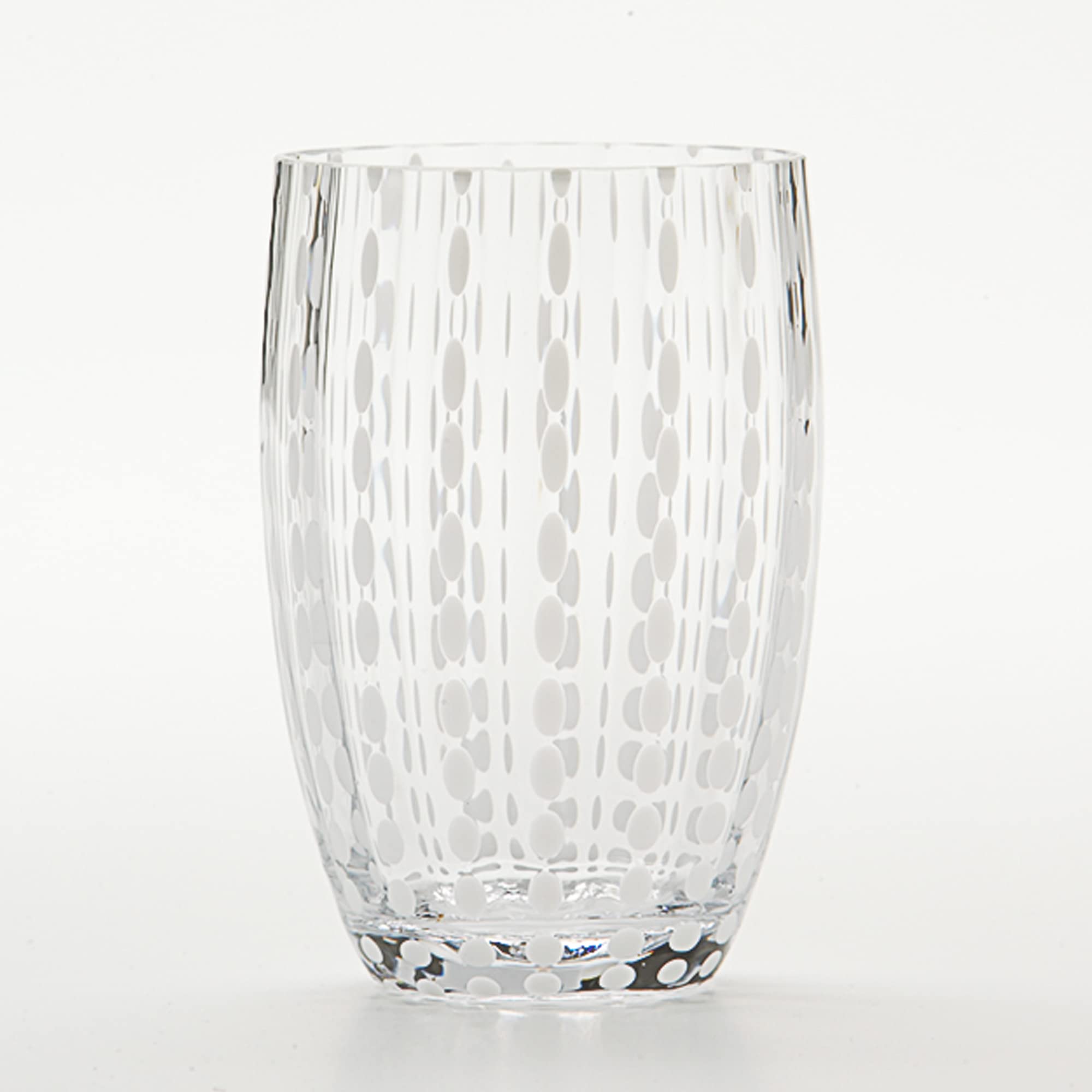 Zafferano Perle Glass Tumbler Transparent 11oz (Set of 2)