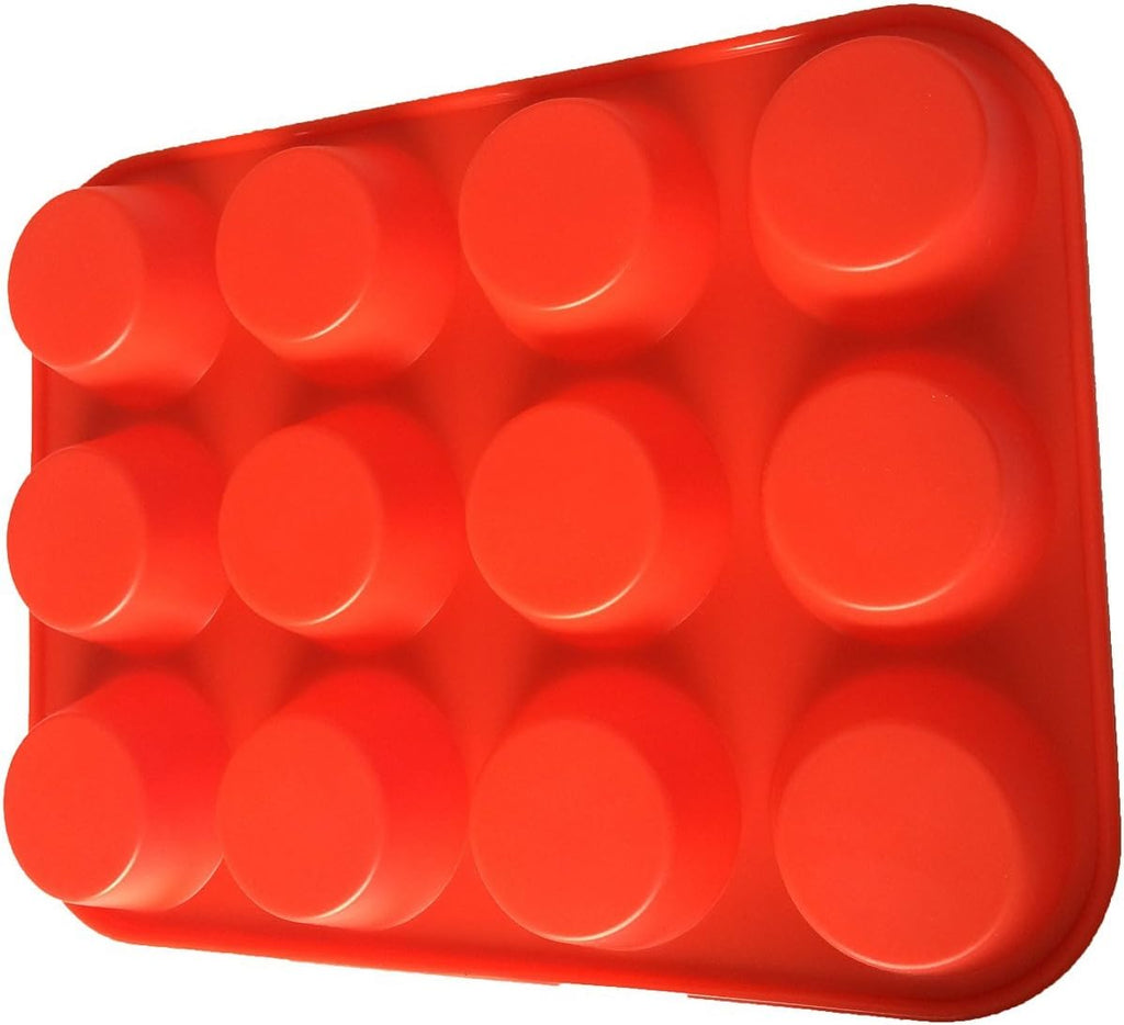 Skiennix Silicone Muffin Pan - 12-Cup Non-Stick Baking Mold | Dishwasher & Microwave Safe