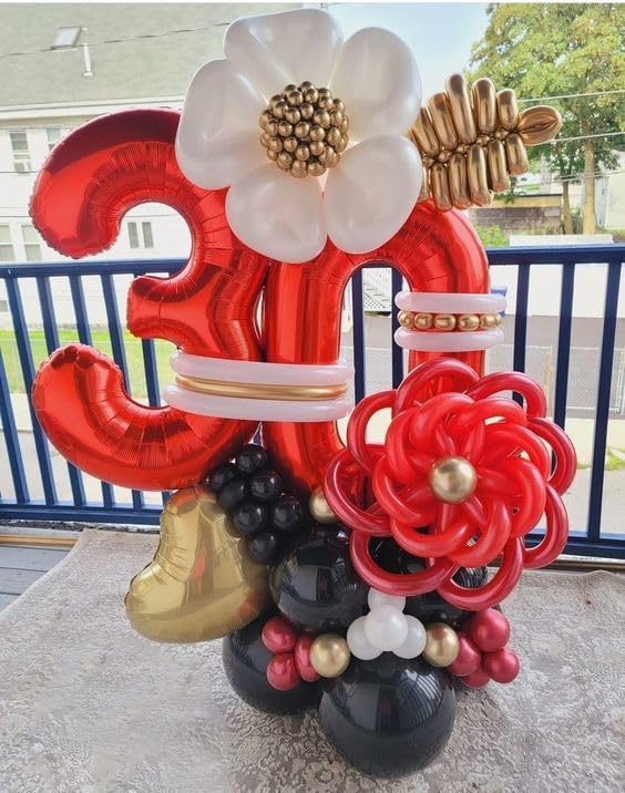 Red Number Balloon - 40 Inch 0 Balloon for Birthday Decorations | Perfect for Red Party Supplies