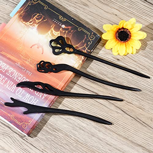 Miayon 10-Piece Wooden Hair Sticks Vintage Chinese Hair Chopsticks Pins