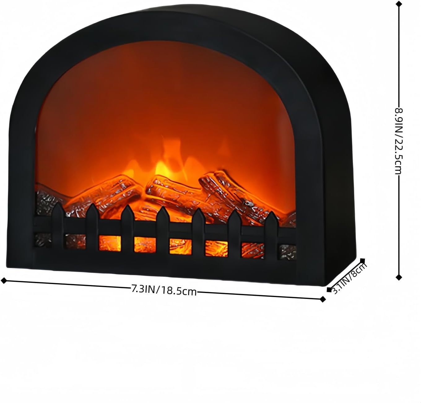 Skiennix Simulated LED Fireplace Lantern - USB & Battery Powered Flameless Light | Mini Cozy Home Decor