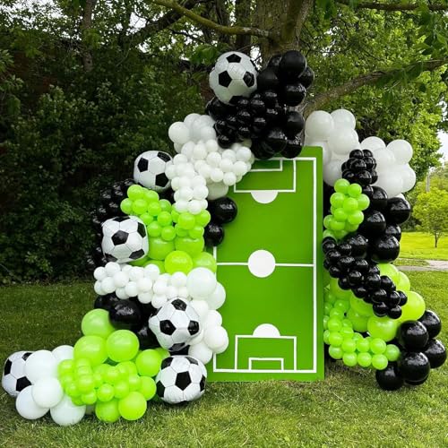 22-Inch Metallic Soccer Foil Balloons - 6 Pack for Sports Theme Parties