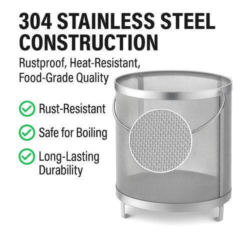 Gekufa Hop Filter 300 Micron 304 Stainless Steel – 13.8" x 13.8" Dry Hop Strainer for Homebrew, Beer, Wine, Tea & Coffee – Rust-Resistant Mesh, Dishwasher Safe, Easy to Clean (13.8" x 13.8")