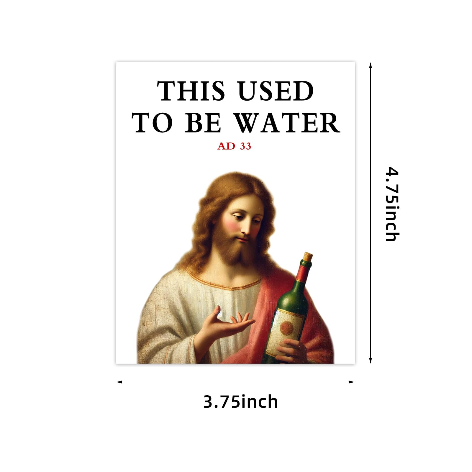 2pcs Funny Wine Bottle Labels – "This Used to Be Water" –Gag Gift, Novelty Wine Stickers for Easter, Birthday Parties, White Elephant Gift
