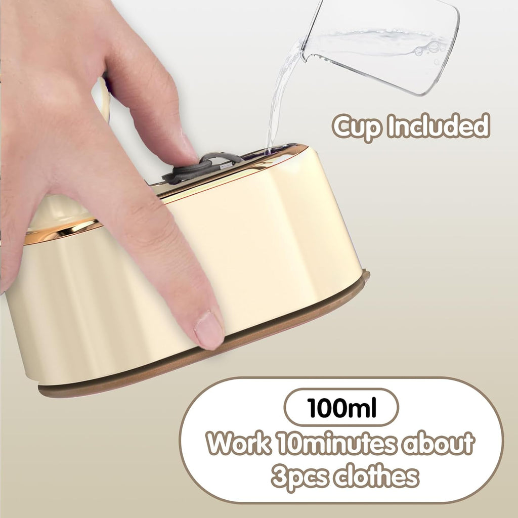 Skiennix Travel Steamer Iron - Mini Portable Ironing Machine for Clothes | Ideal for College Dorms & Home Essentials (Beige)